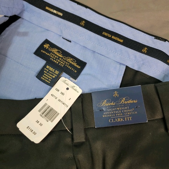 Brooks Brothers Other - New Brooks Brothers Advantage Chino Stretch Pants Mens 38x30 Black Clark Fit